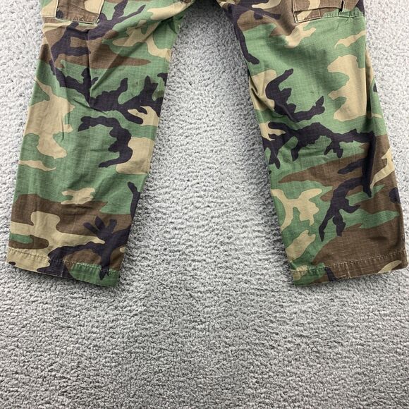 VTG Army Marine Woodland CAMO Cargo Mens Pants Button Fly Size Small Short - Picture 8 of 16